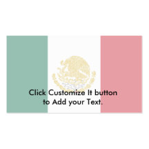 Mexico With Golden And Silver Arms, Mexico Business Card