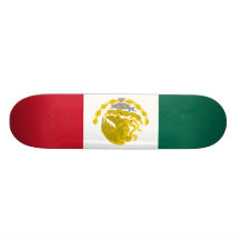 Mexico with Golden and Silver Arms, Mexico Custom Skate Board