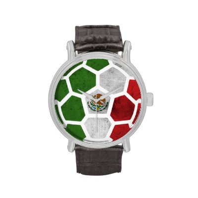 Mexico Vintage Black Leather Strap Watch