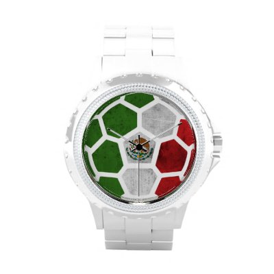 Mexico Rhinestone with White Enamel Watch