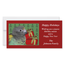 Meyers Parrot Animal Christmas Holiday Card Photo Greeting Card