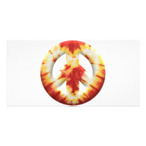 Meyoto Red Tie Dye Personalized Photo Card