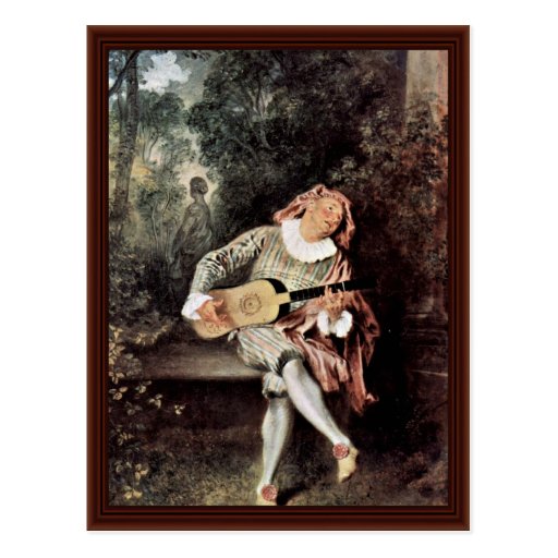Mezzetin By Antoine Watteau Postcards