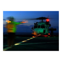 MH-60 Seahawk Helicopter Landing at Sea posters