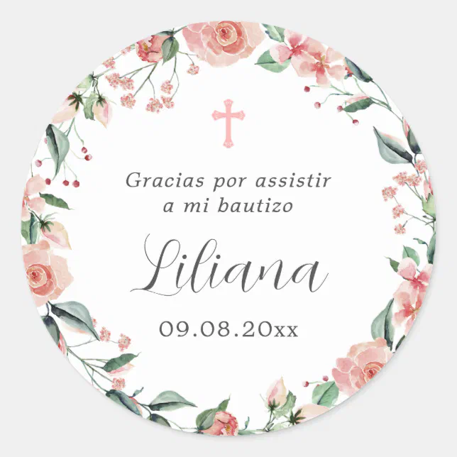 Mi Bautizo Recuerdos Para Bautizo Spanish Baptism Classic Round Sticker