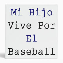 Mi Hijo Vive Por El Baseball Vinyl Binder