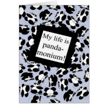 Mi vida es panda-monium - azul tarjetas