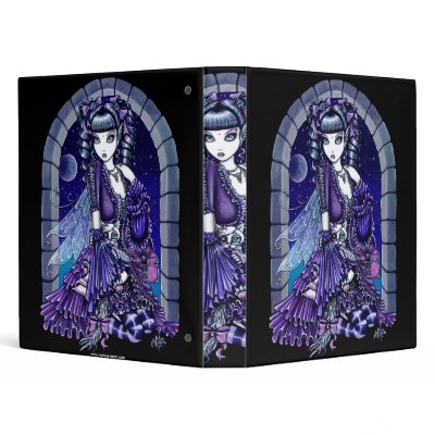 "Mia" Gothic Victorian Cat Fairy Art Binder by mykajelina
