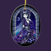 "Mia" Gothic Victorian Cat Fairy Ornament