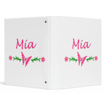 Mia (Pink Butterfly) Vinyl Binder