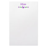 Mia (Purple Butterfly) Customized Stationery