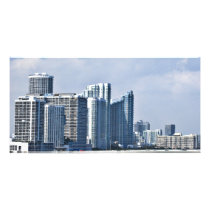 Miam Beach Skyline Customized Photo Card