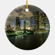Miami at Night Christmas Ornament