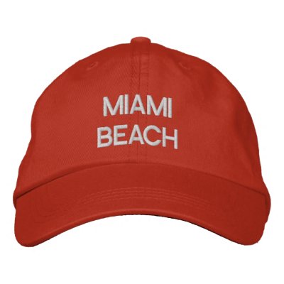 MIAMI BEACH EMBROIDERED BASEBALL CAPS MIAMI BEACH EMBROIDERED BASEBALL CAPS
