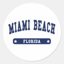 Miami Beach Florida College Style tee shirts Stickers
