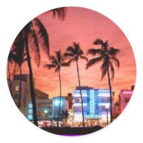 Miami Beach, Florida Round Stickers