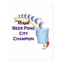 Miami Beer POng Champion Post Card