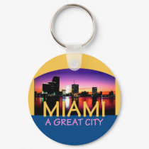 Miami Florida A Great City Keychain by samappleby Miami Florida A Great City Keychain