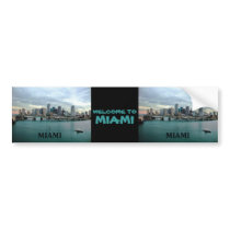 Miami Florida Skyline Bumper Sticker