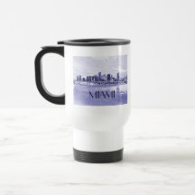 Miami, Florida Skyline Pencil Drawing Coffee Mug