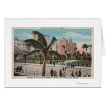 Miami, Florida - View of Bayfront Park & Hotels Greeting Card