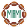 MIAMI FOOTBALL CIRCLE ROUND STICKERS