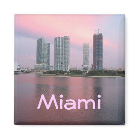 Miami sunrise fridge magnet
