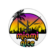 Miami Nice Wall Clock