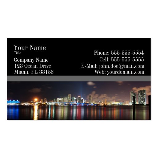 Miami night panorama - Business Card
