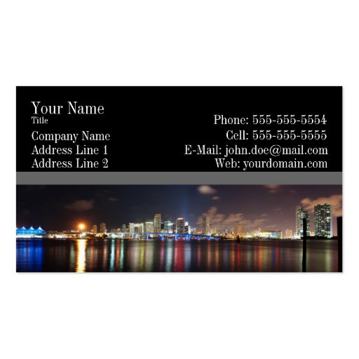 Miami night panorama - Business Card (front side)