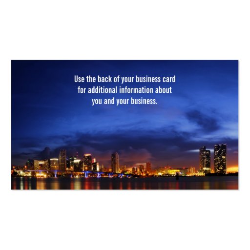 Miami night panorama - Business Card (back side)