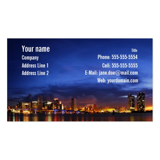 Miami night panorama - Business Card