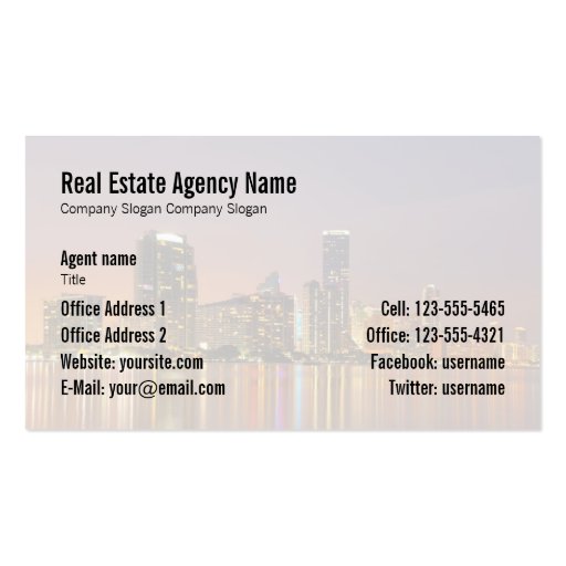 Miami Real Estate Business Card (back side)