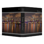 Miami skyline at night - 1" binder