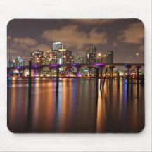 Miami skyline at night - Mousepad