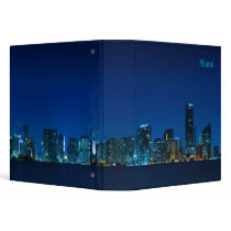 Miami skyline at night panorama - Binder