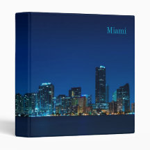 Miami skyline at night panorama - Binder