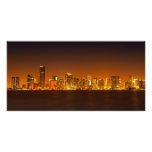 Miami skyline at night panorama - Photo Card