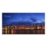 Miami skyline at night panorama - Photo Card
