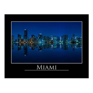 Miami skyline at night panorama - Postcard
