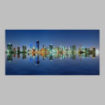Miami skyline at night panorama poster