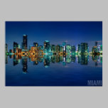 Miami skyline at night panorama posters