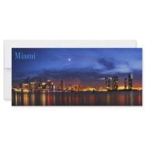 Miami skyline at night panorama - Rack Card