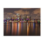 Miami skyline at night - Postcard
