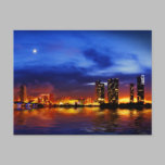 Miami skyline at night post card