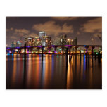 Miami skyline at night - Postcard