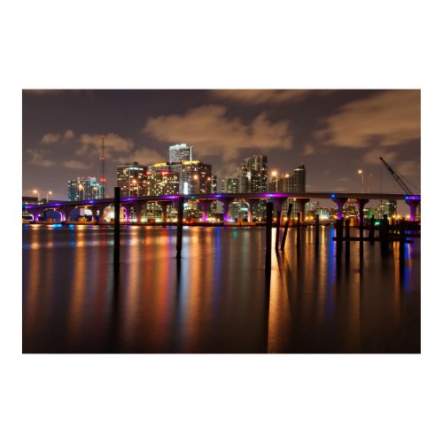 Miami skyline at night - Poster print