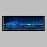 Miami skyline at night poster