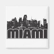 Miami Skyline Fridge Magnets