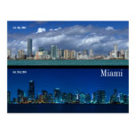 Miami Skyline in 2006 and 2010 Post Card